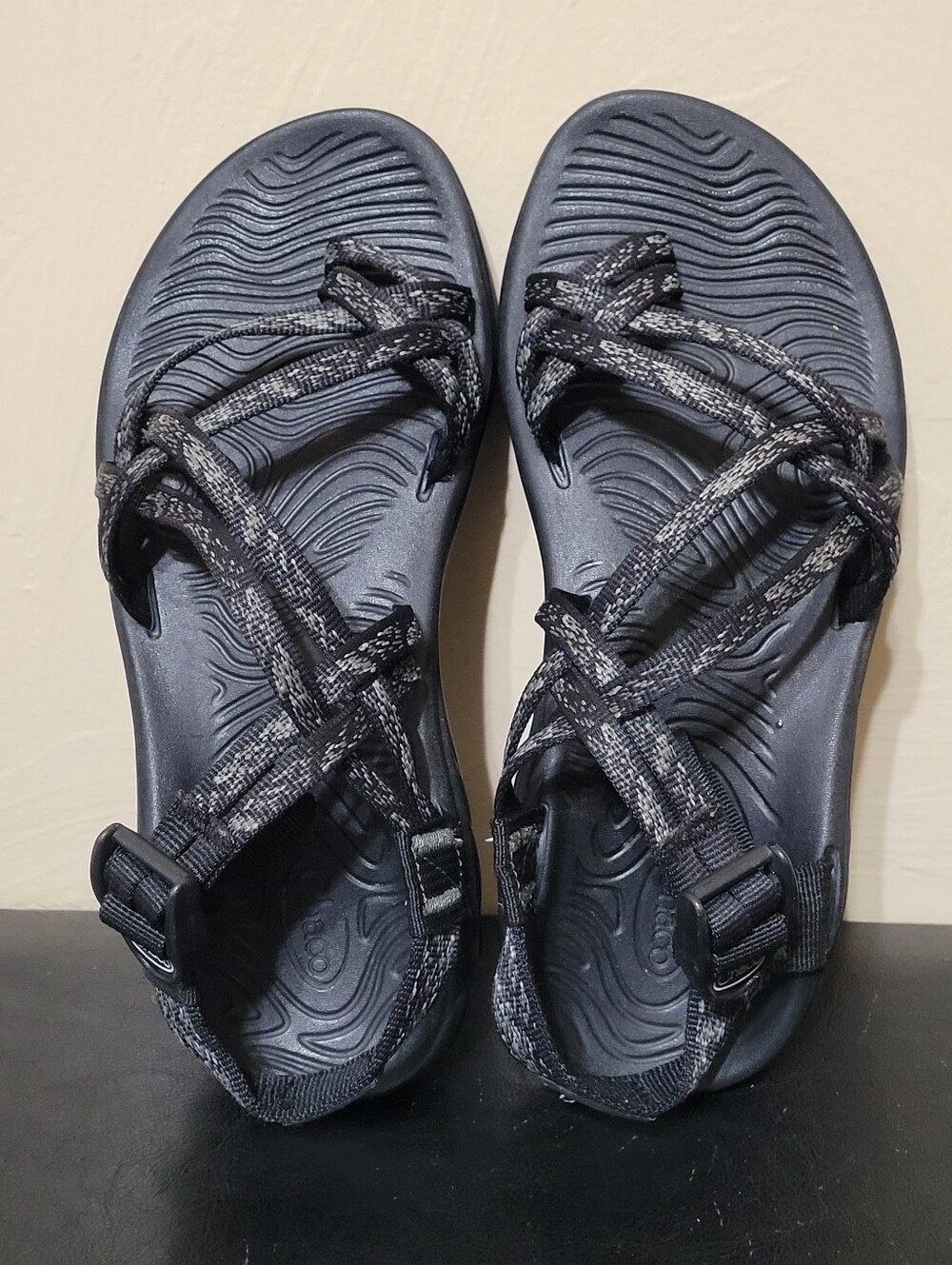 Chaco Women's Black and White Z2 Sandals Size 7